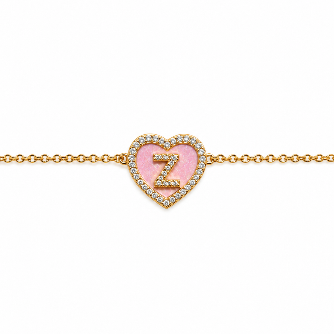Initial heart bracelet