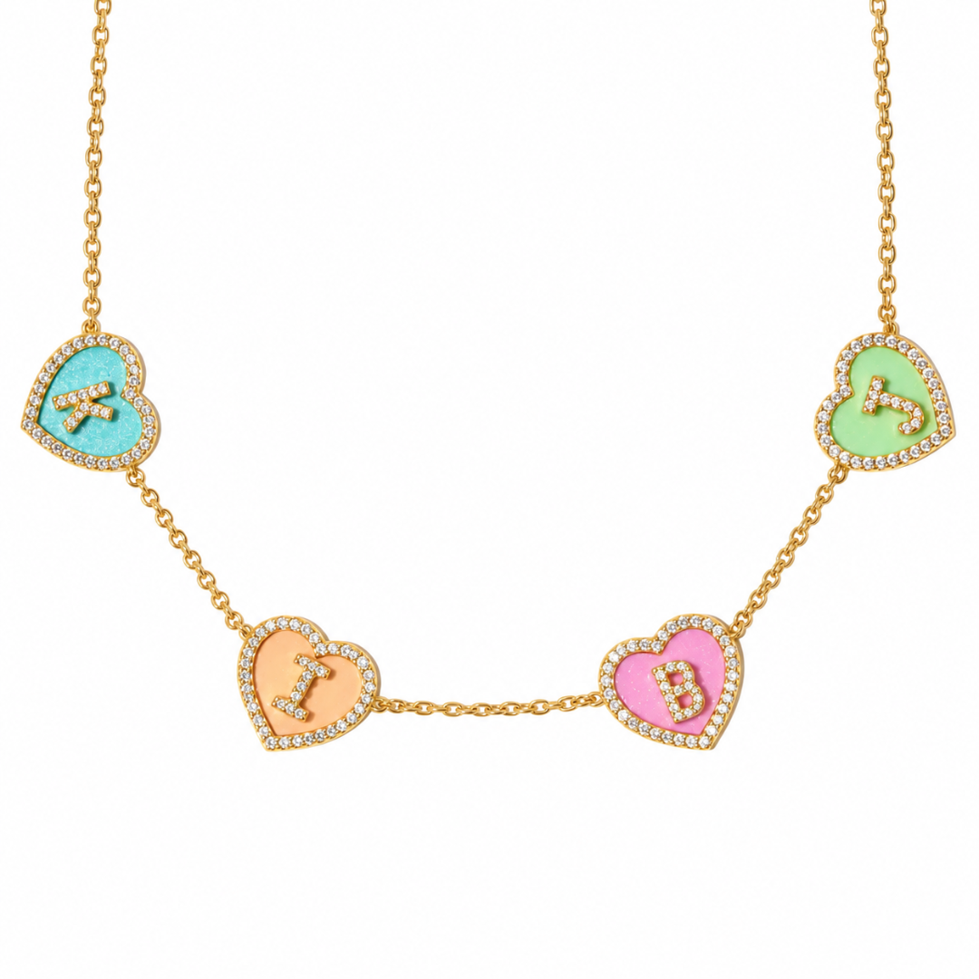Initial hearts necklace